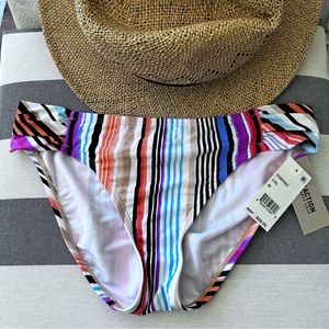 Kenneth Cole reaction stripe swim bikini bottom NWT